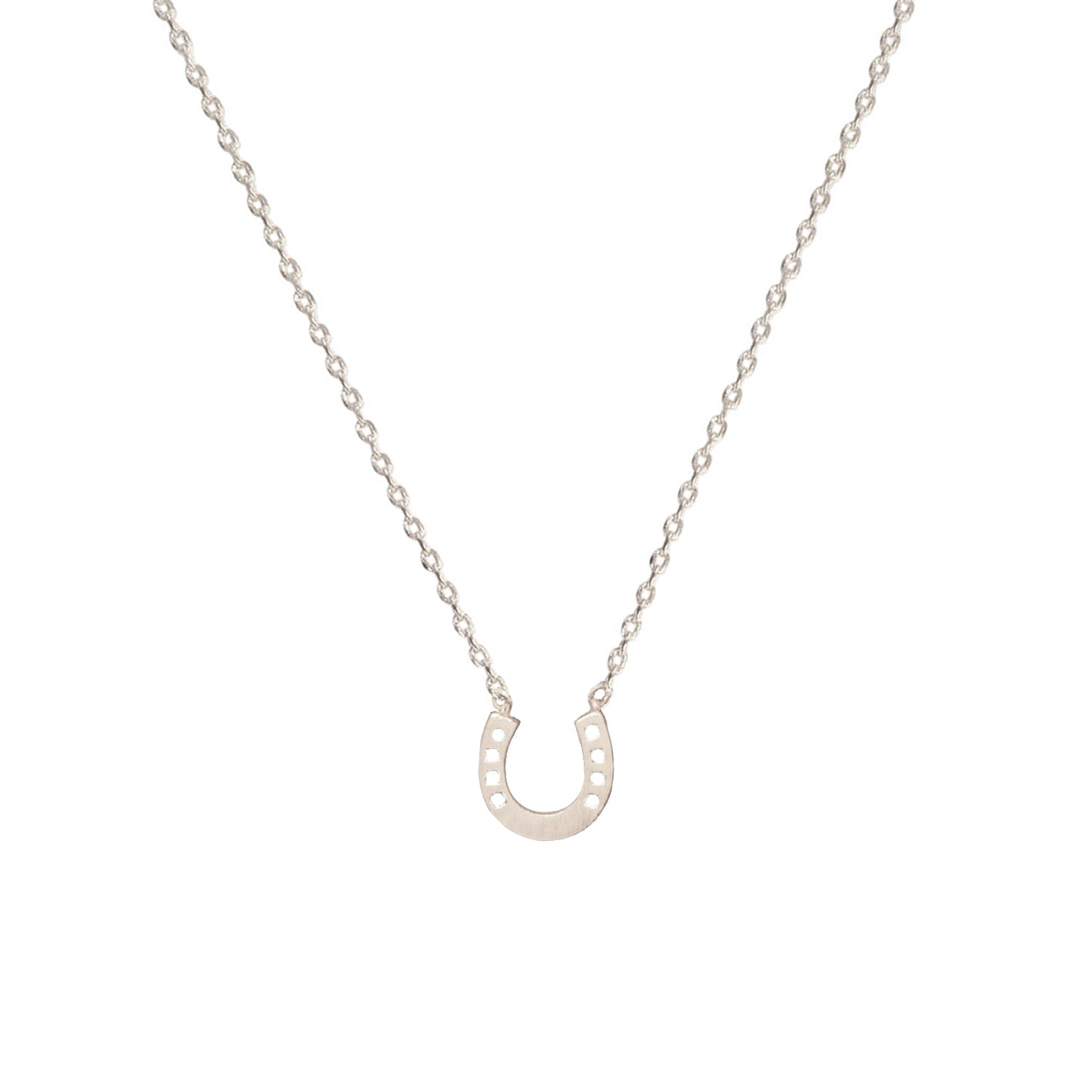 Horseshoe Tiny 4 Punch Pendant Necklace