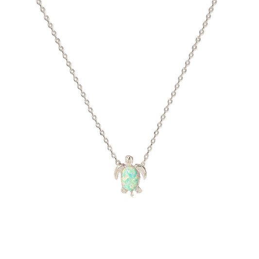 Sea Turtle Opal Stone Necklace