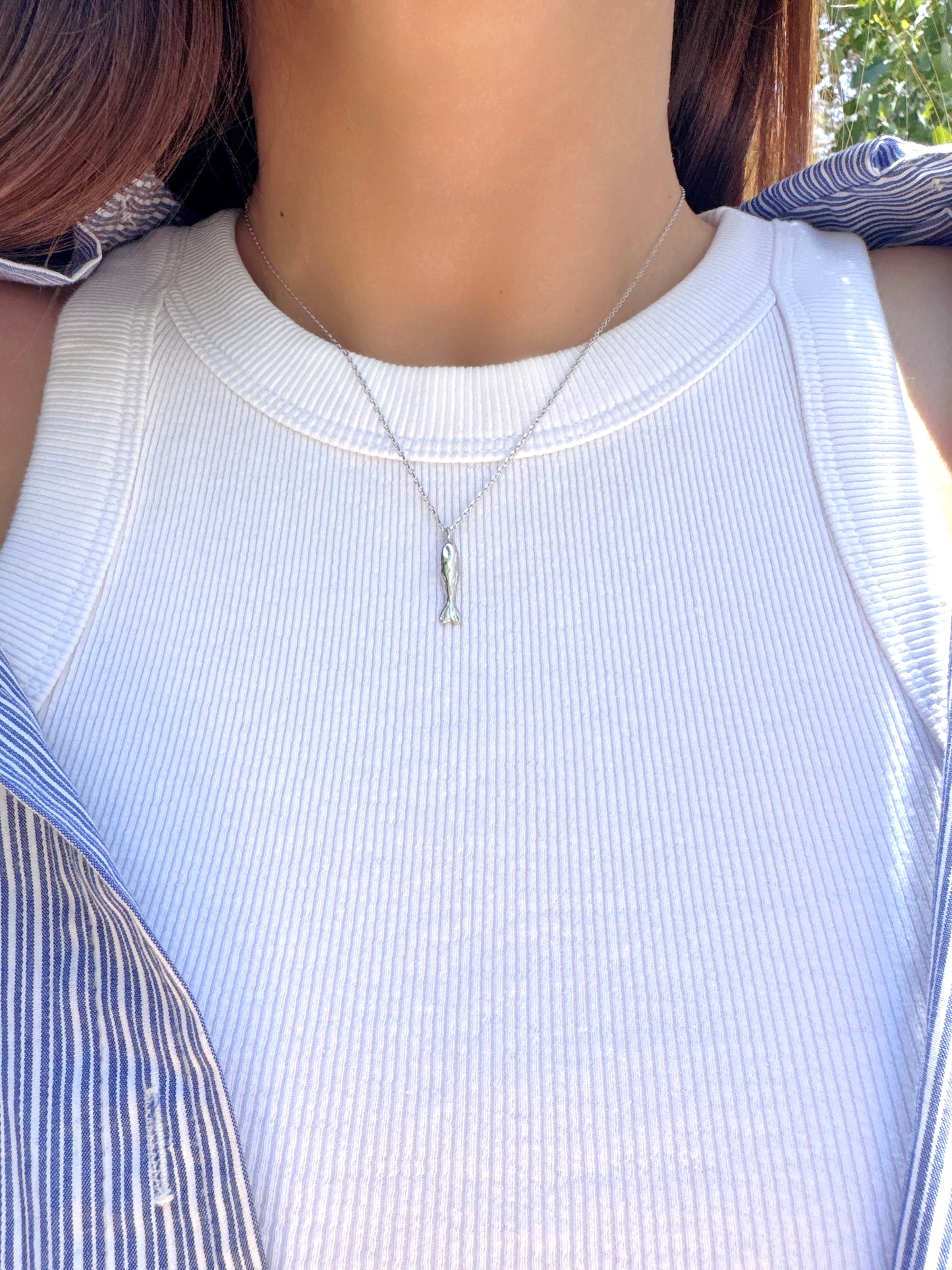 Fish Long Pendant Necklace