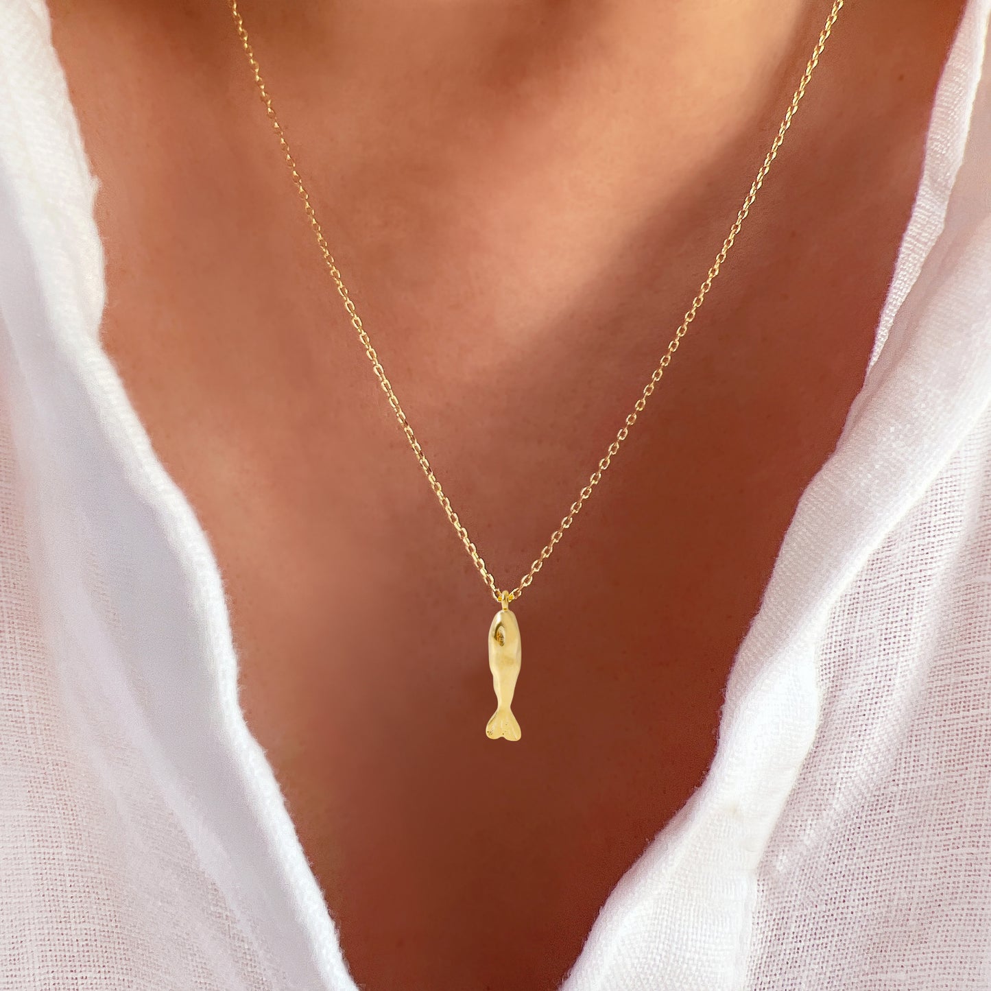 Fish Long Pendant Necklace