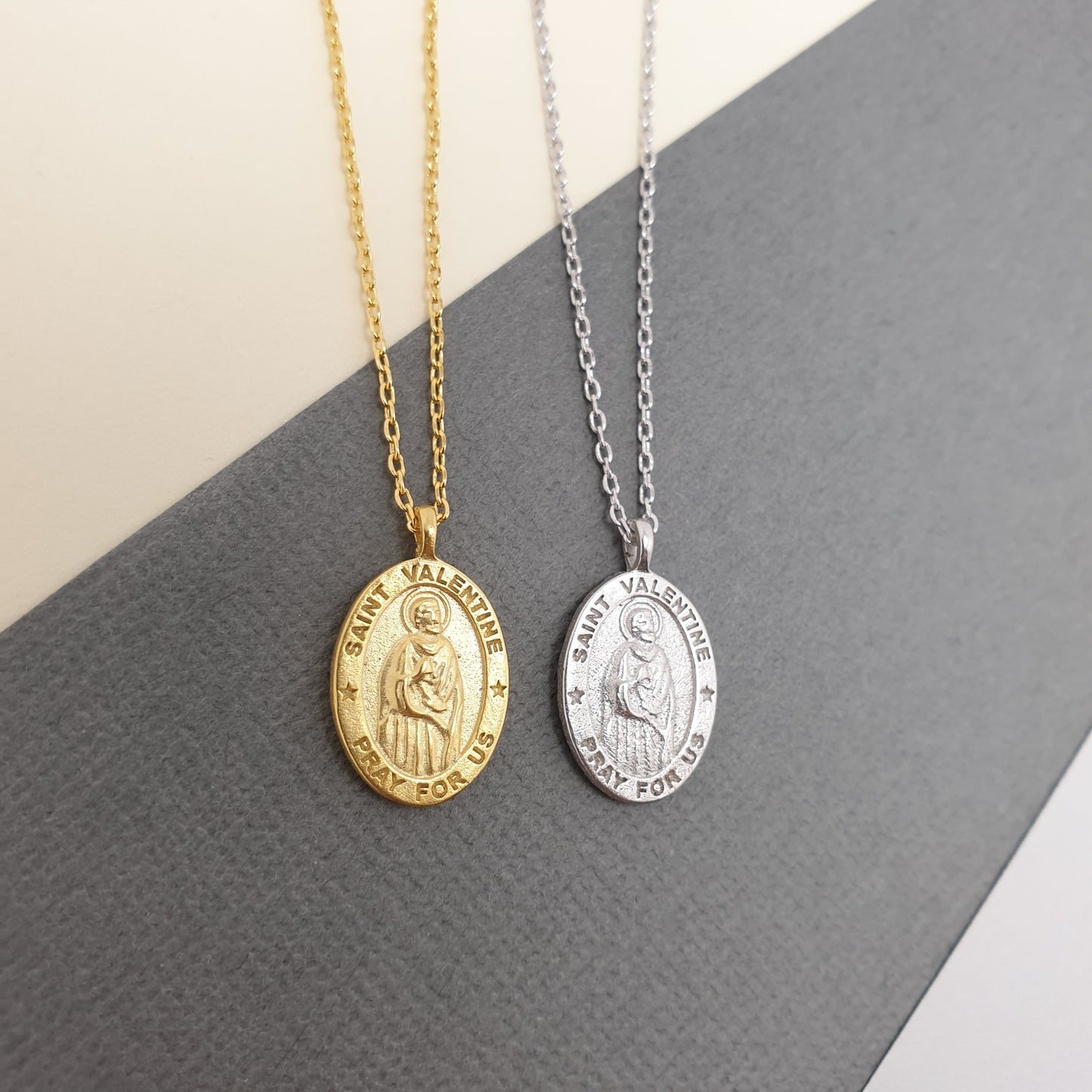 Medallion Pray For Us St Valentine Necklace