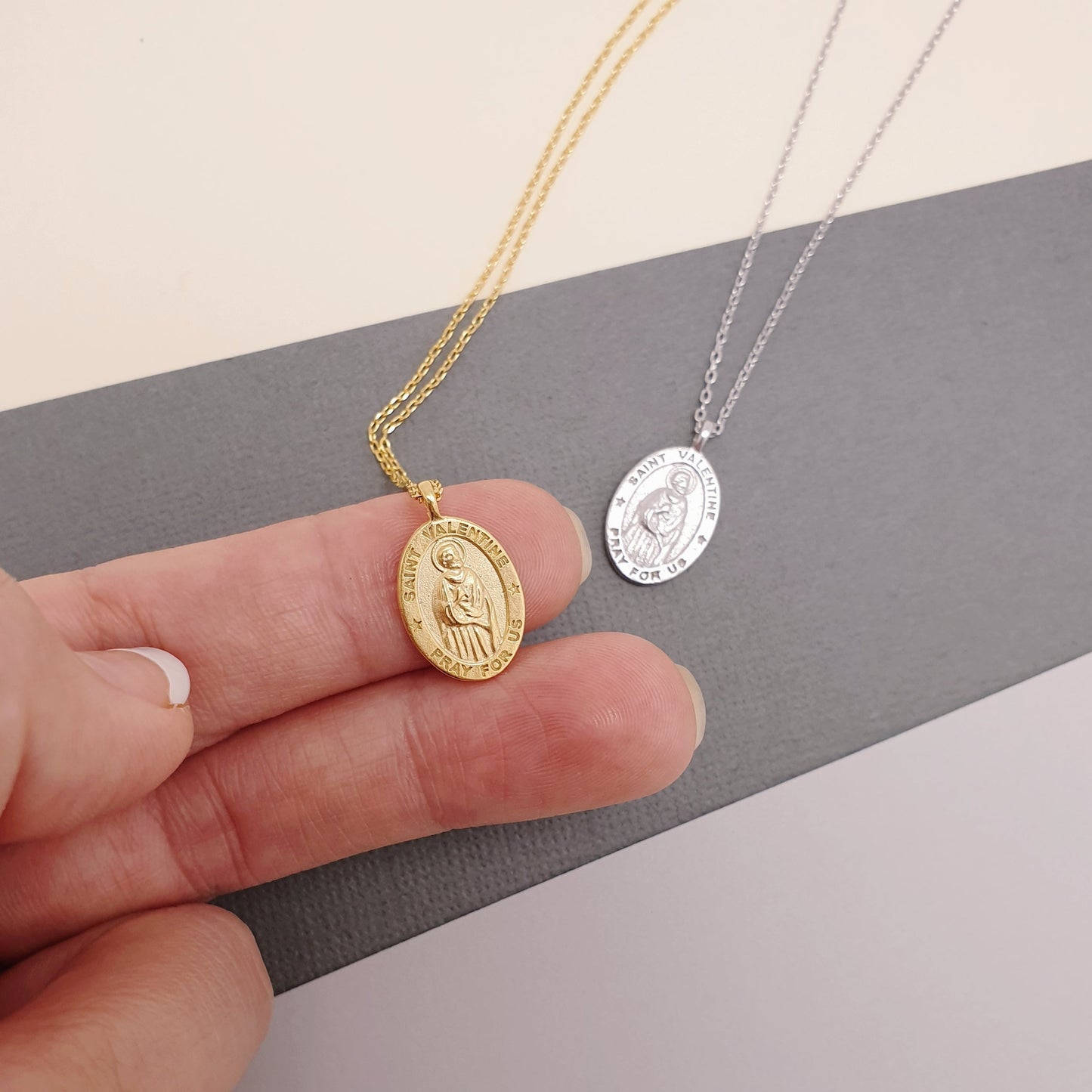 Medallion Pray For Us St Valentine Necklace