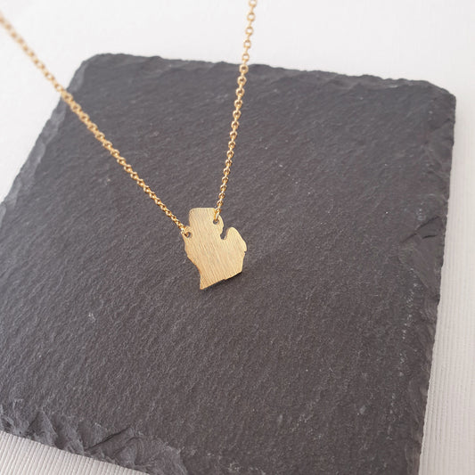 Michigan State Map Necklace