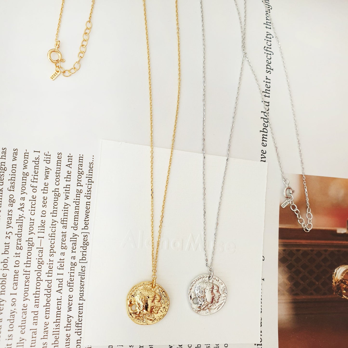 Medallion Irregular Punch Coin Disc Necklace