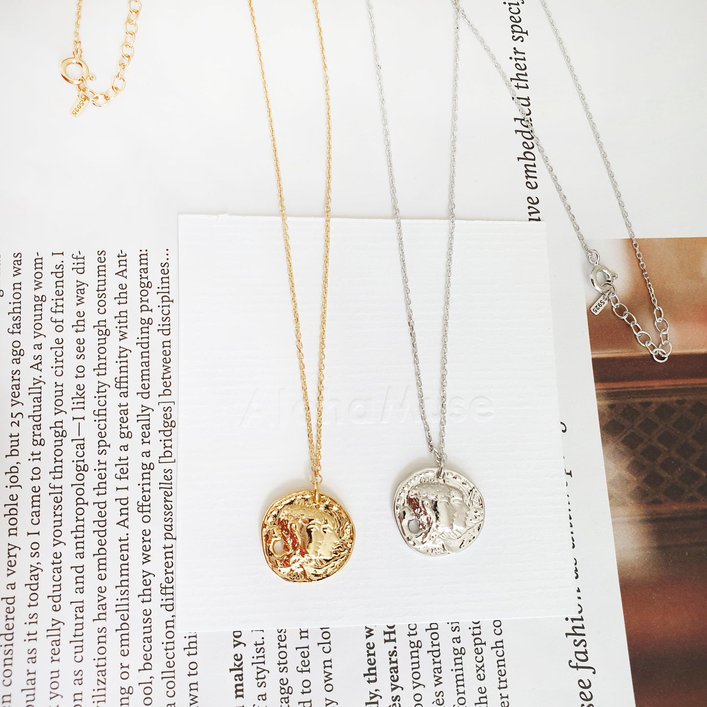 Medallion Irregular Punch Coin Disc Necklace
