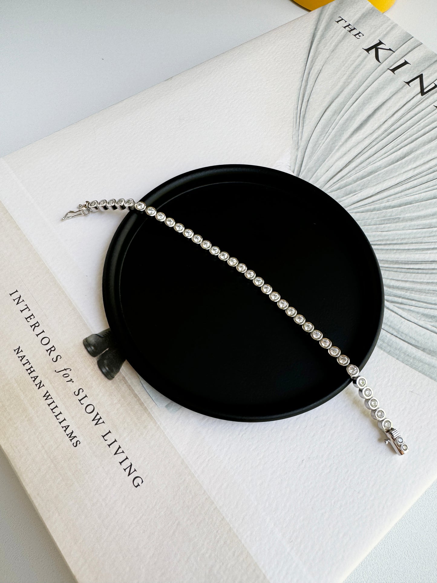 Tennis Bracelet Solid Bezel Cubic Zirconia
