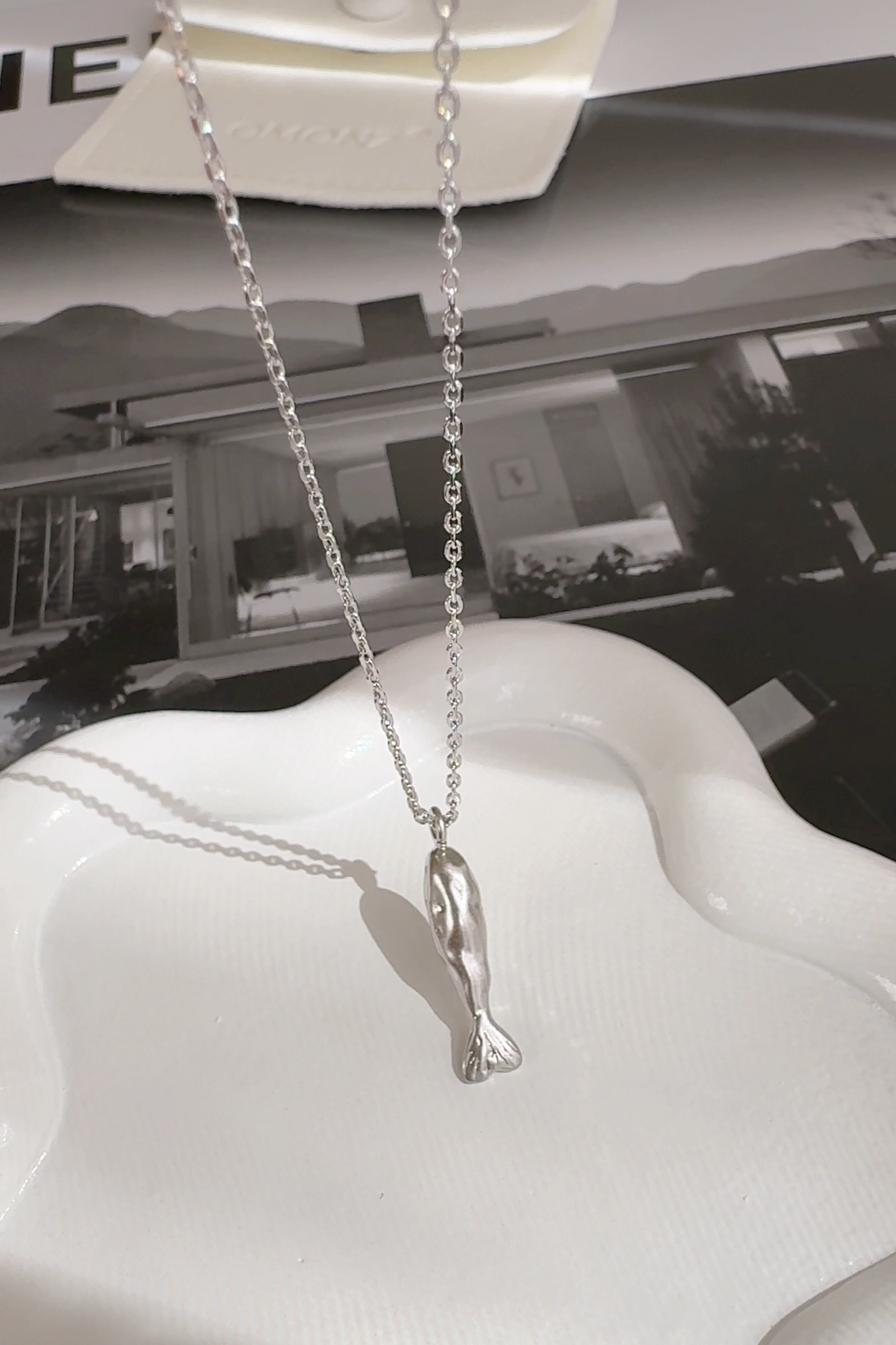 Fish Long Pendant Necklace
