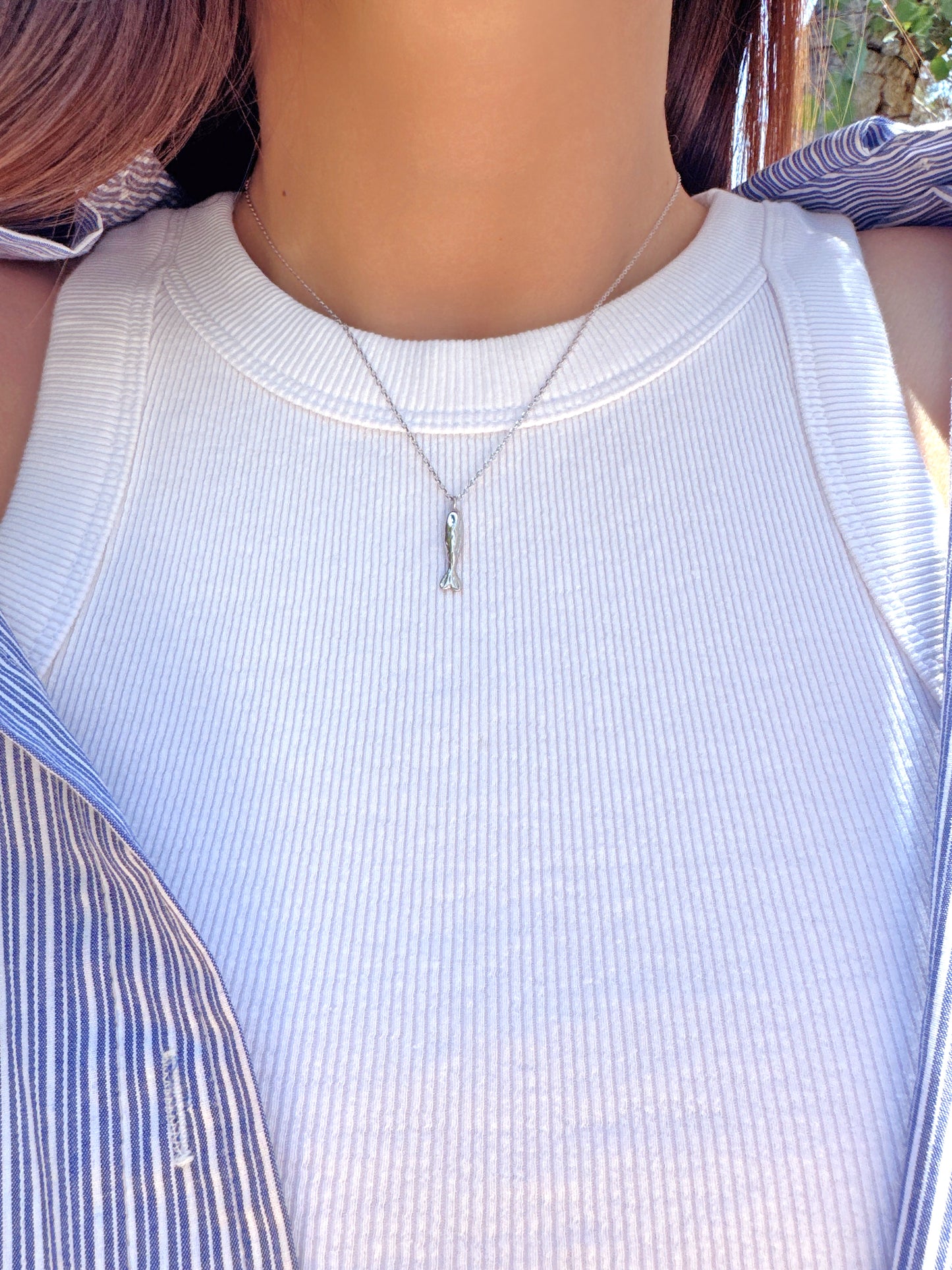 Fish Long Pendant Necklace