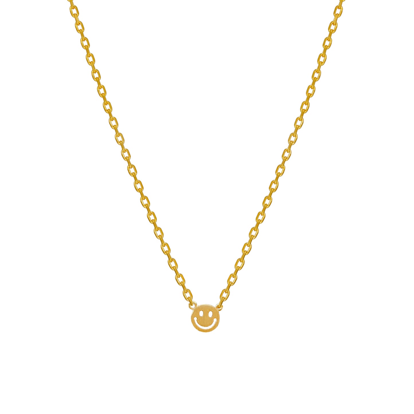 Smiley Face Necklace 18K Gold Dipped Necklace