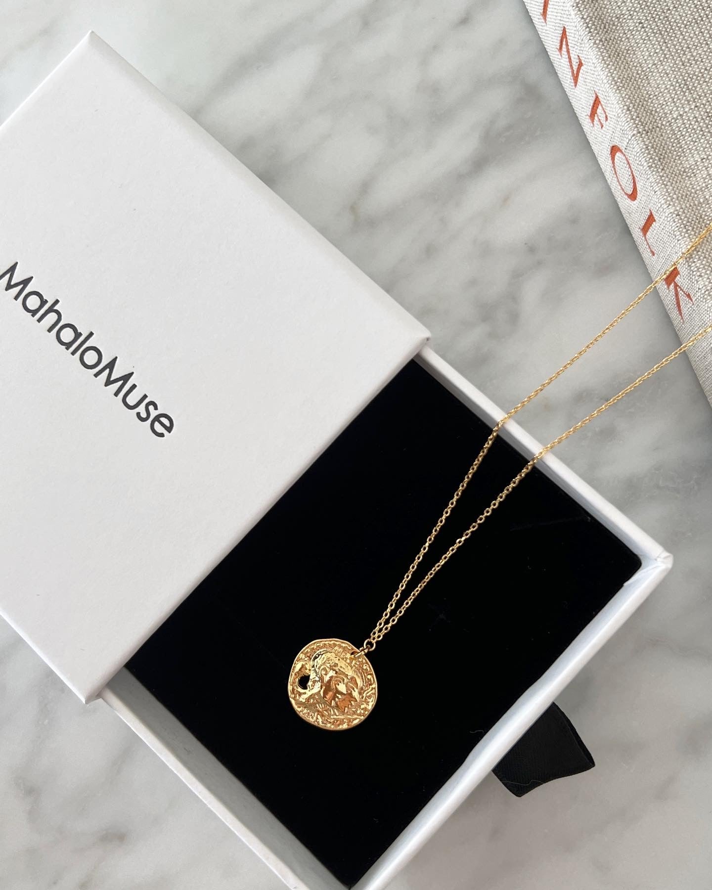 Medallion Irregular Punch Coin Disc Necklace