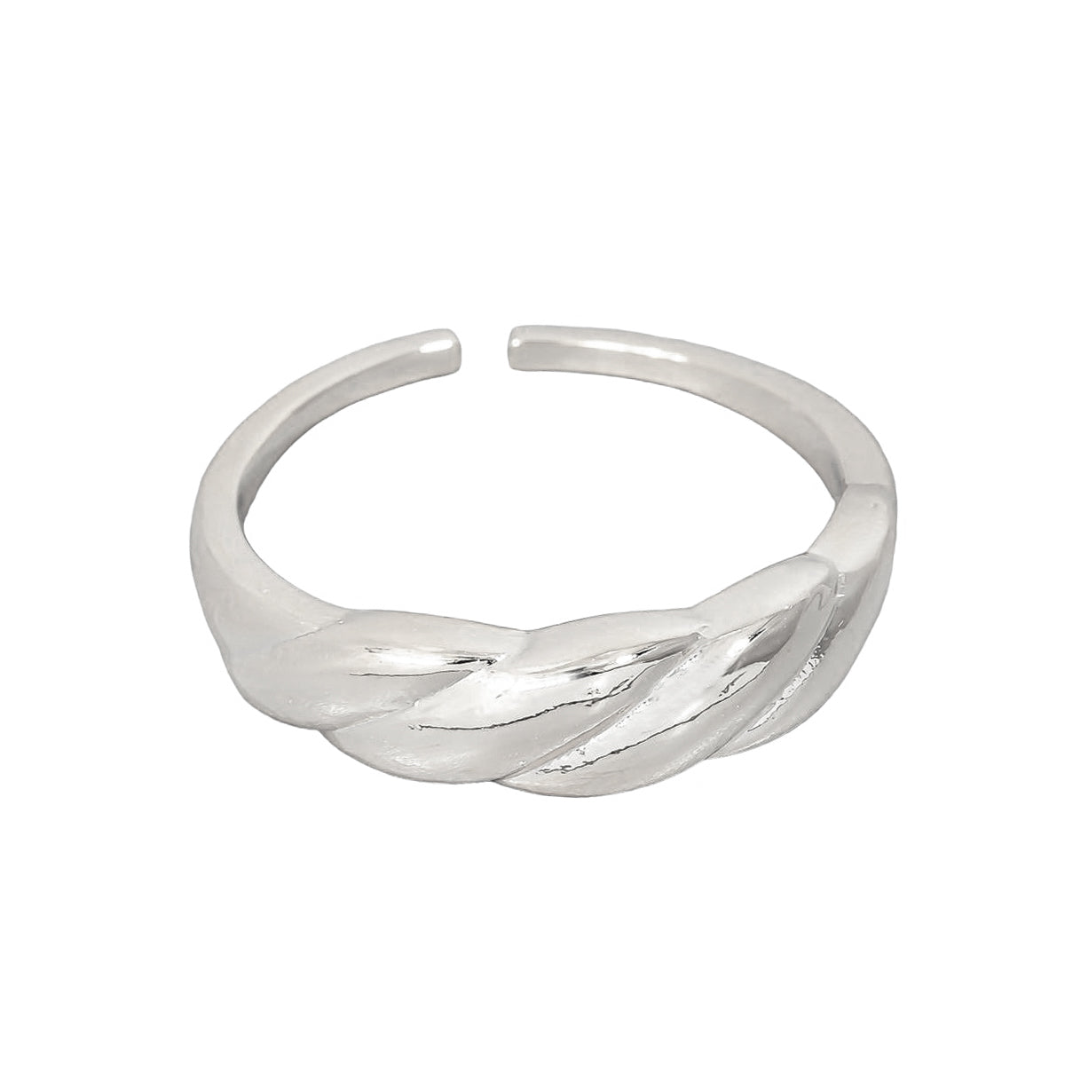 Croissant Bold Twist Adjustable Open Ring