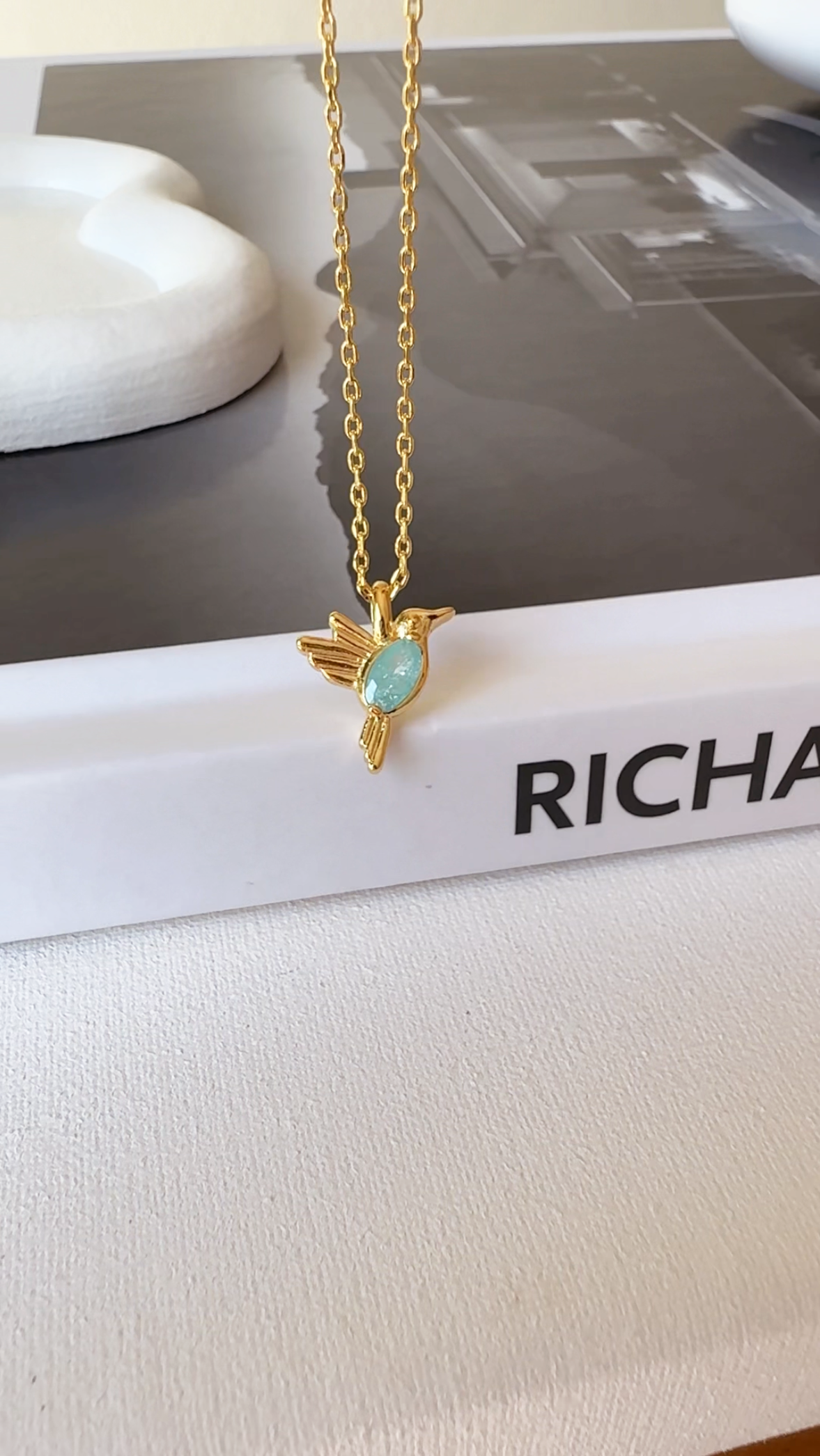 Hummingbird Gemstone Necklace