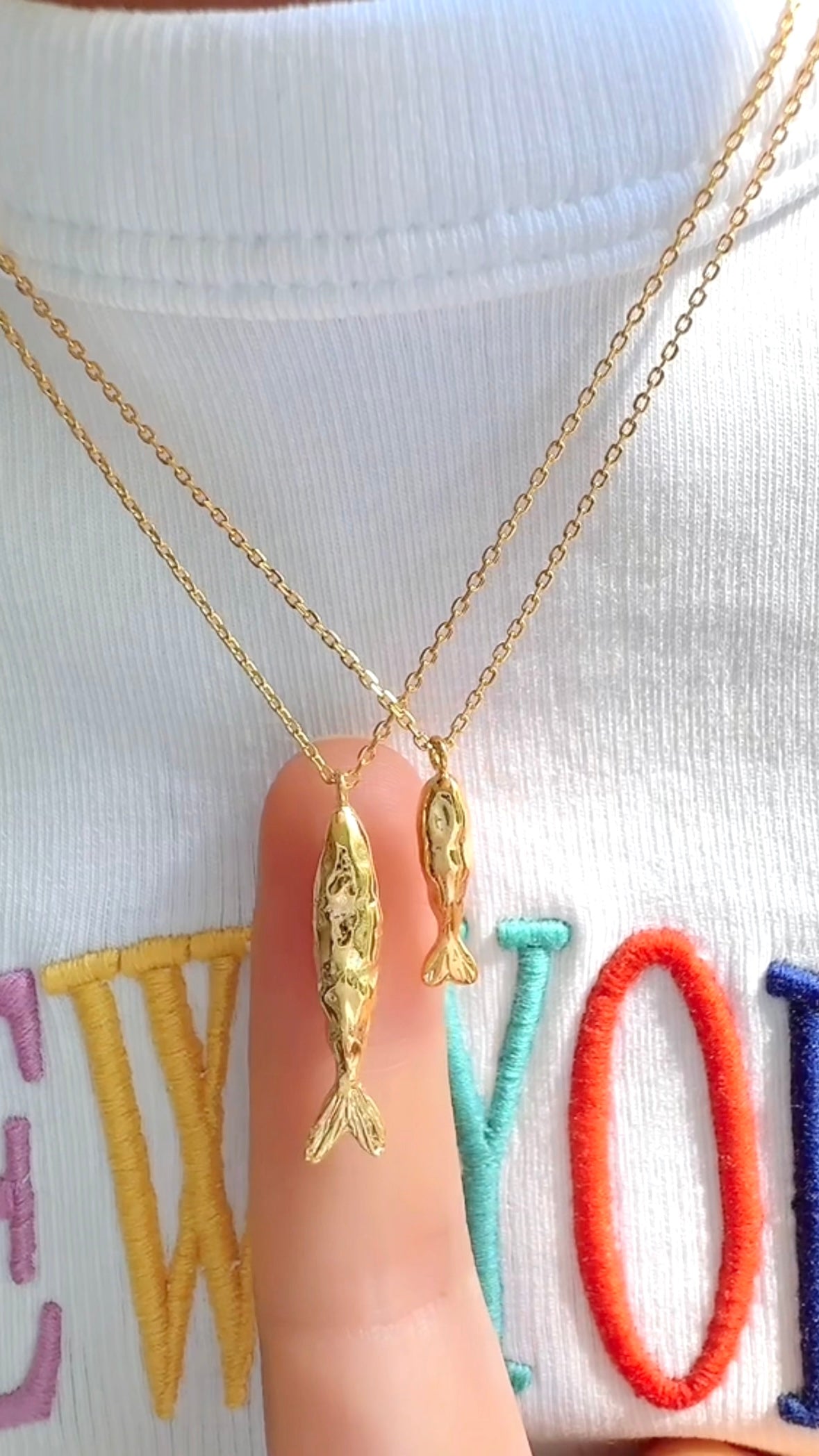 Fish Long Pendant Necklace