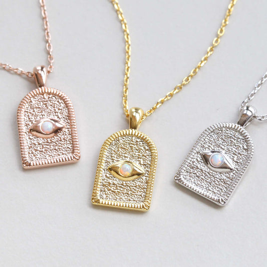 Arch Dorm Hamsa Eye Charm Necklace