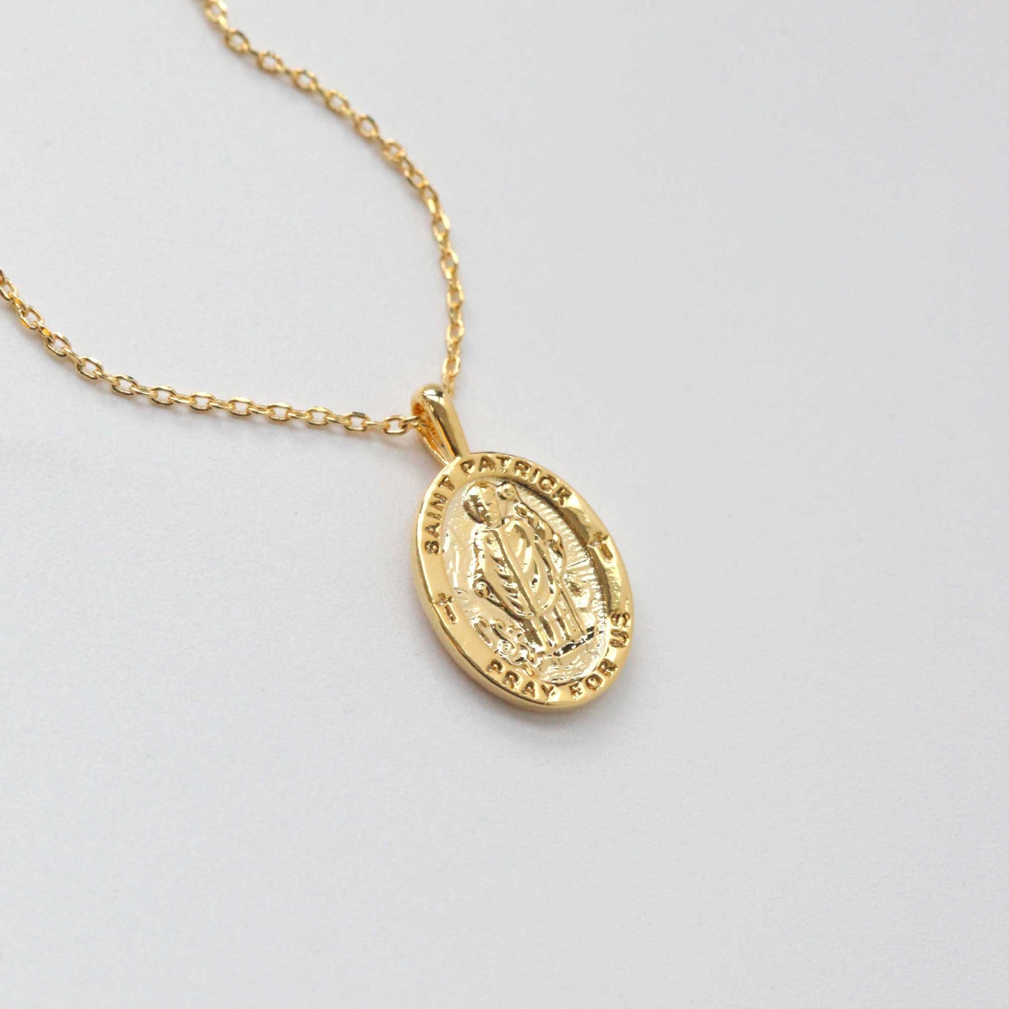 Medallion Pray For Us St Patrick Necklace
