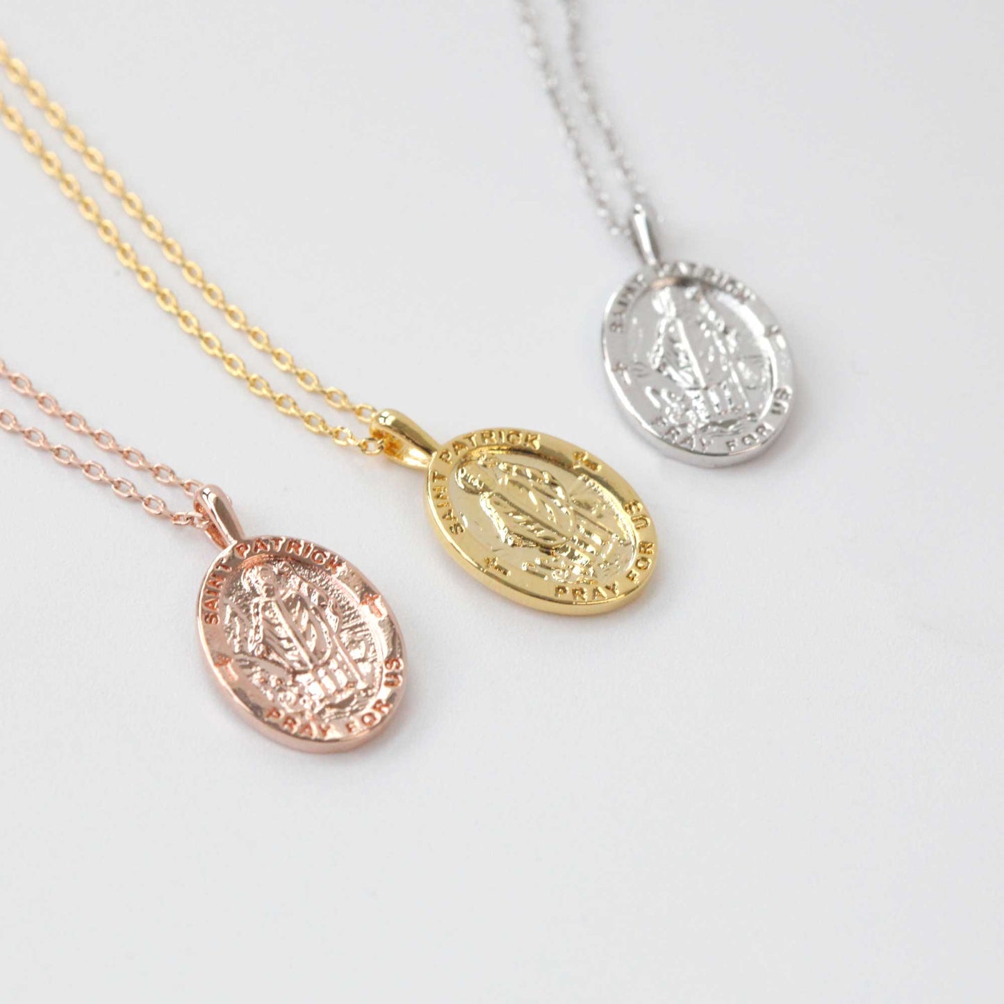 Medallion Pray For Us St Patrick Necklace