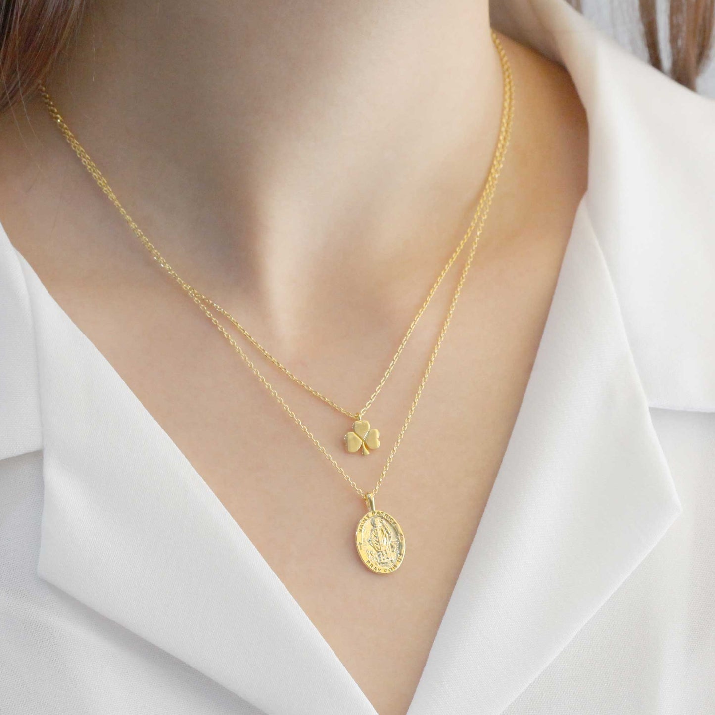 Medallion Pray For Us St Valentine Necklace
