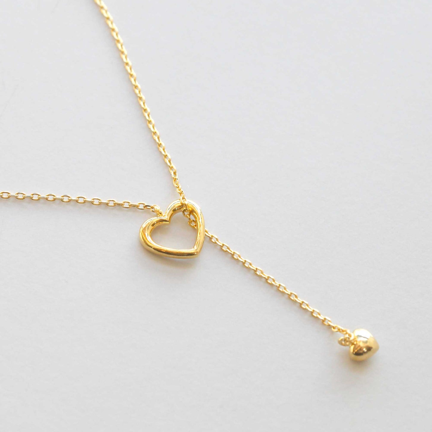 Pull Through Lariat Y Open Heart Necklace
