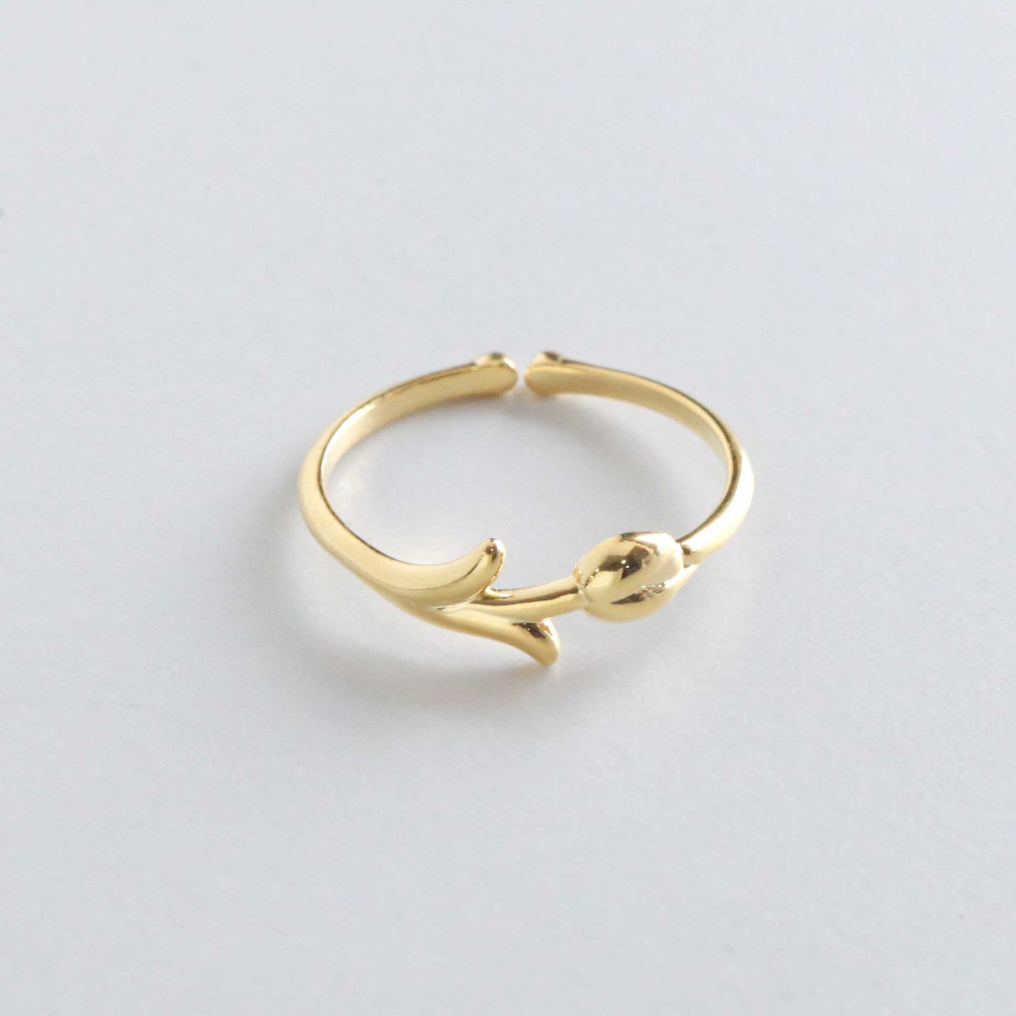 Flower Tulip Rose Adjustable Open Ring