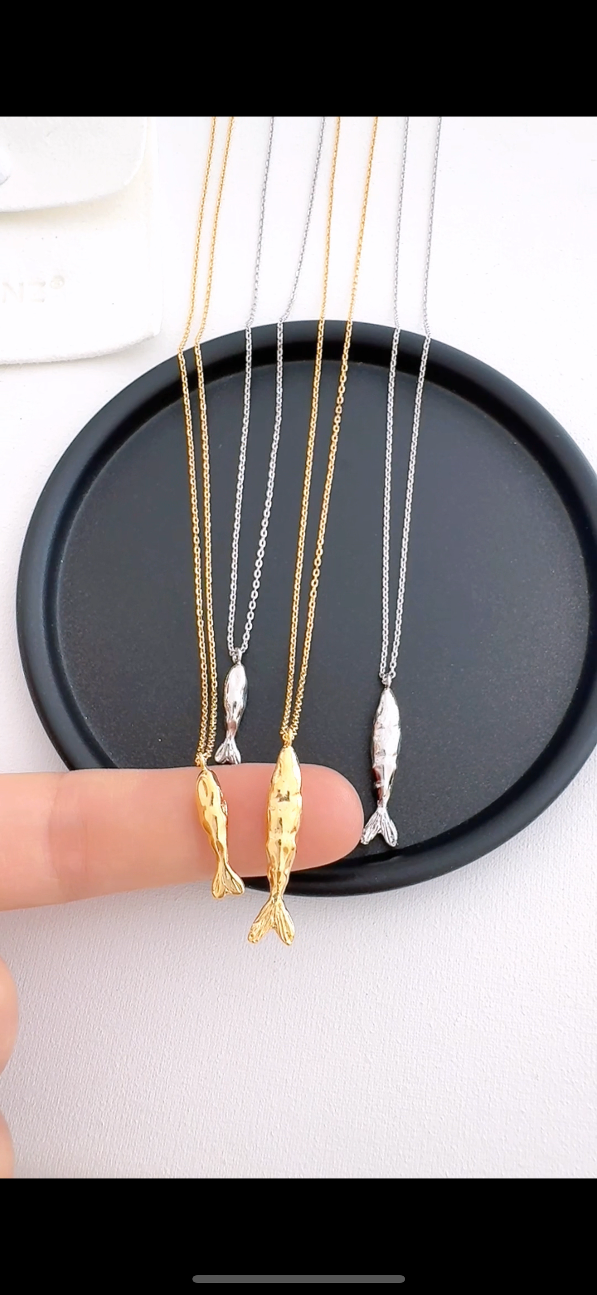Fish Long Pendant Necklace
