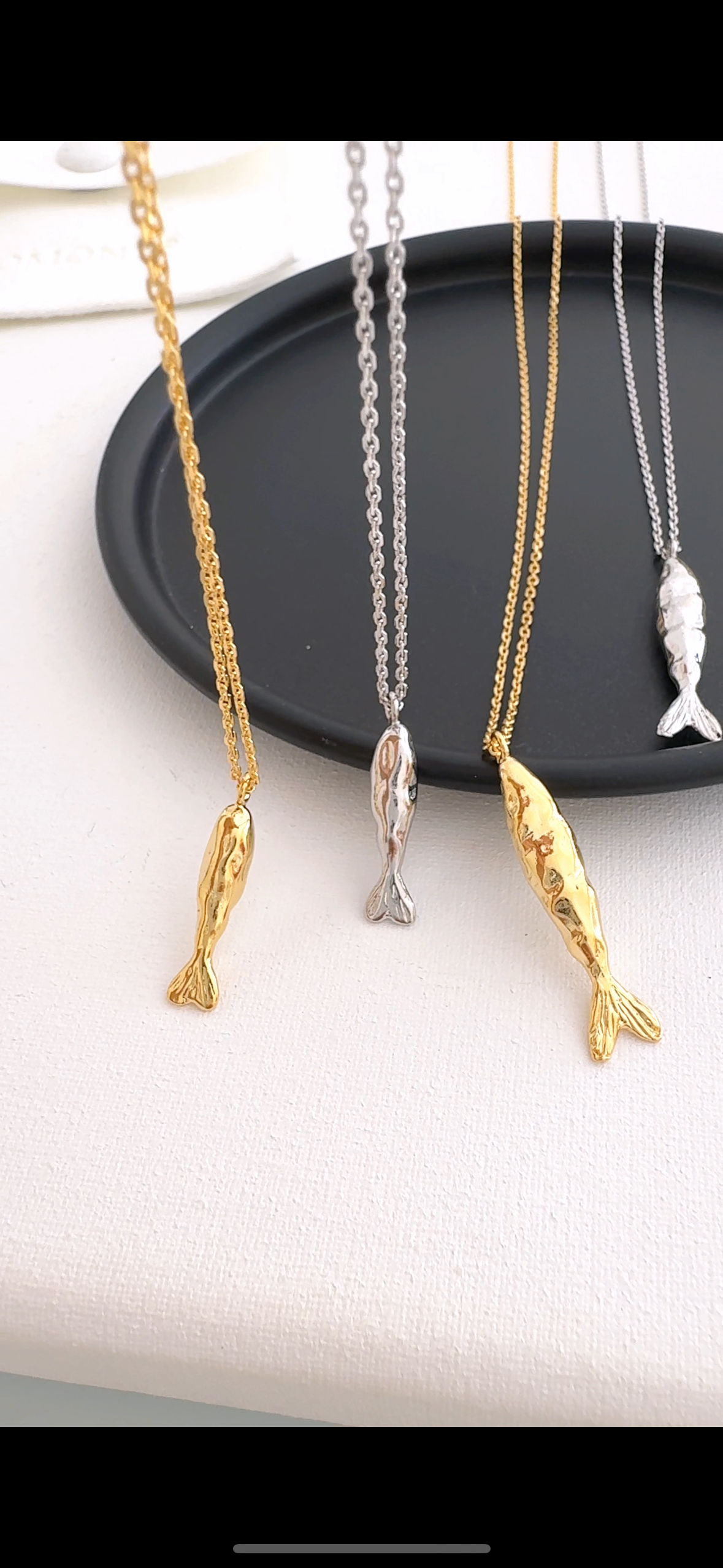 Fish Long Pendant Necklace