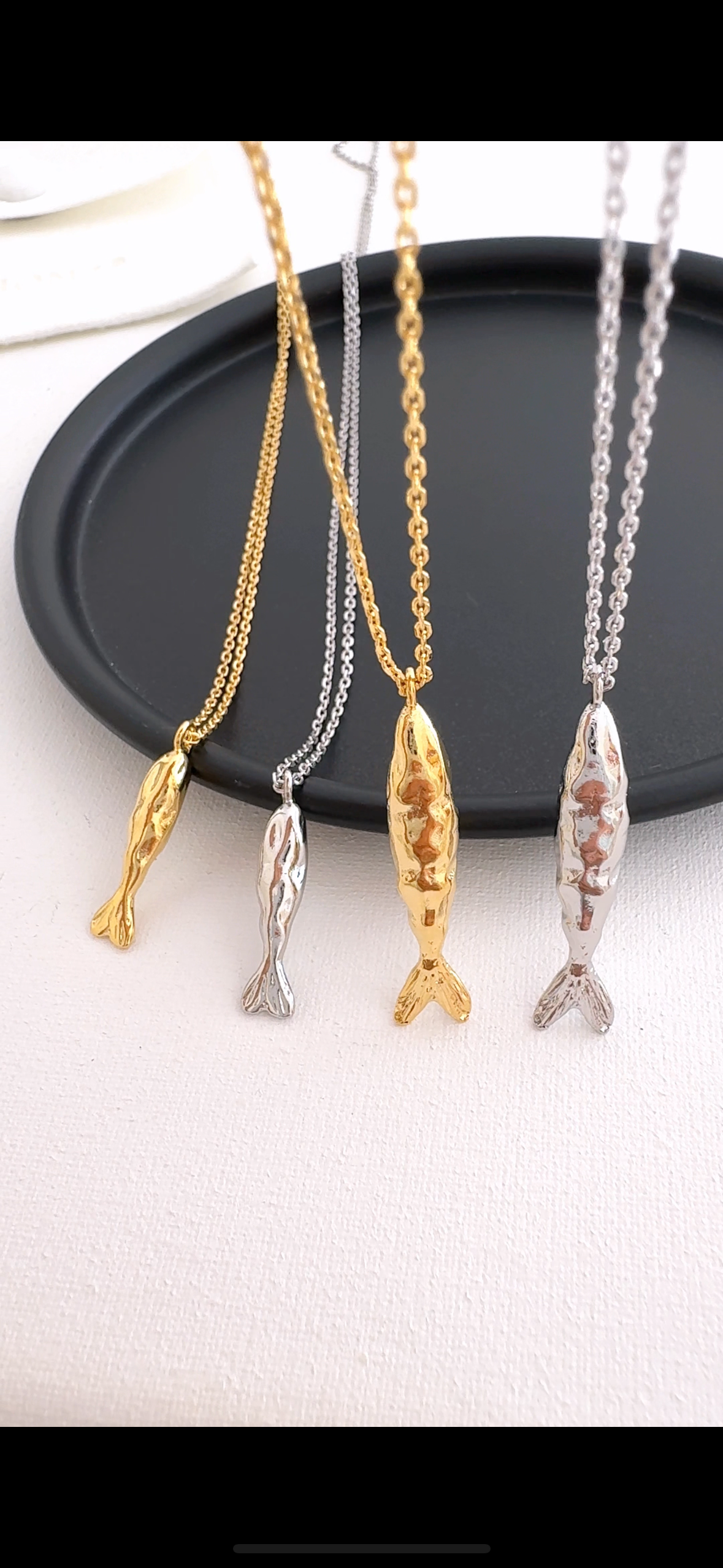 Fish Long Pendant Necklace