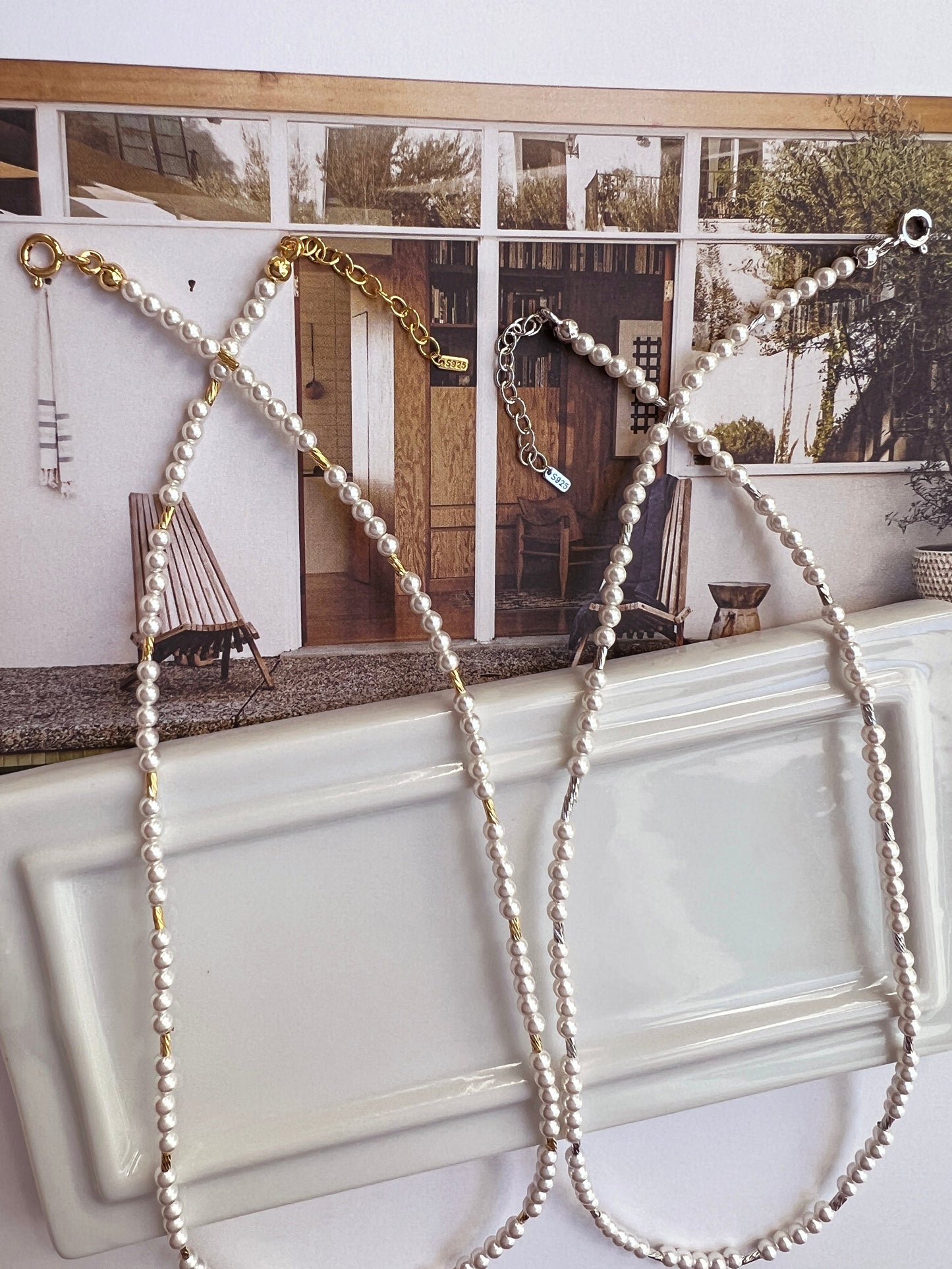 Freshwater Pearl Station Bar 925 Silver