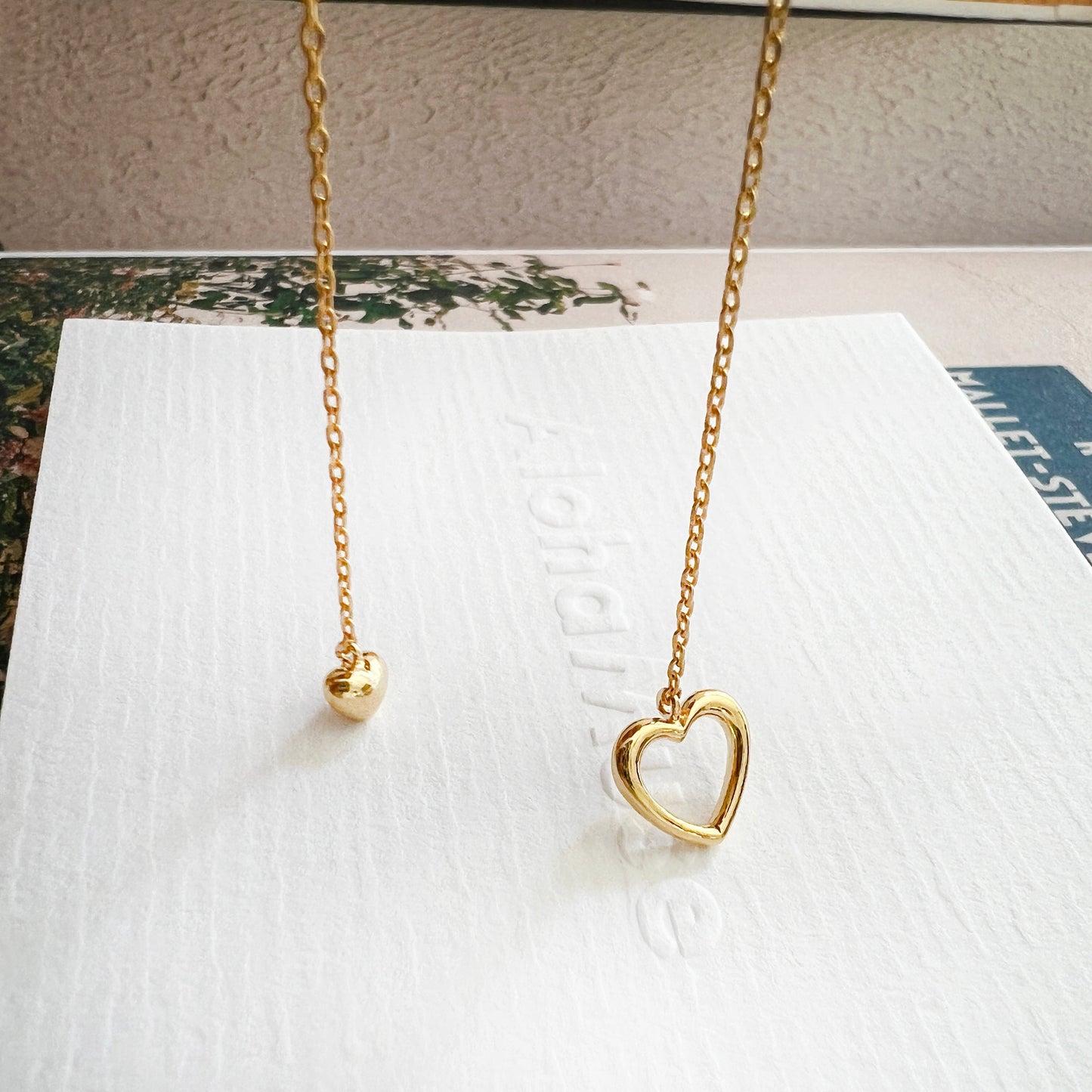 Pull Through Lariat Y Open Heart Necklace