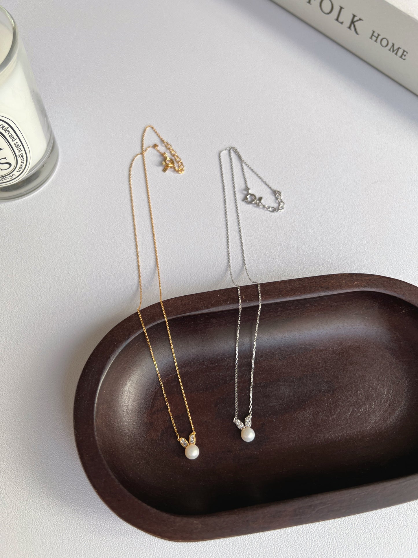 Freshwater Pearl Cubic Zirconia Ears Necklace