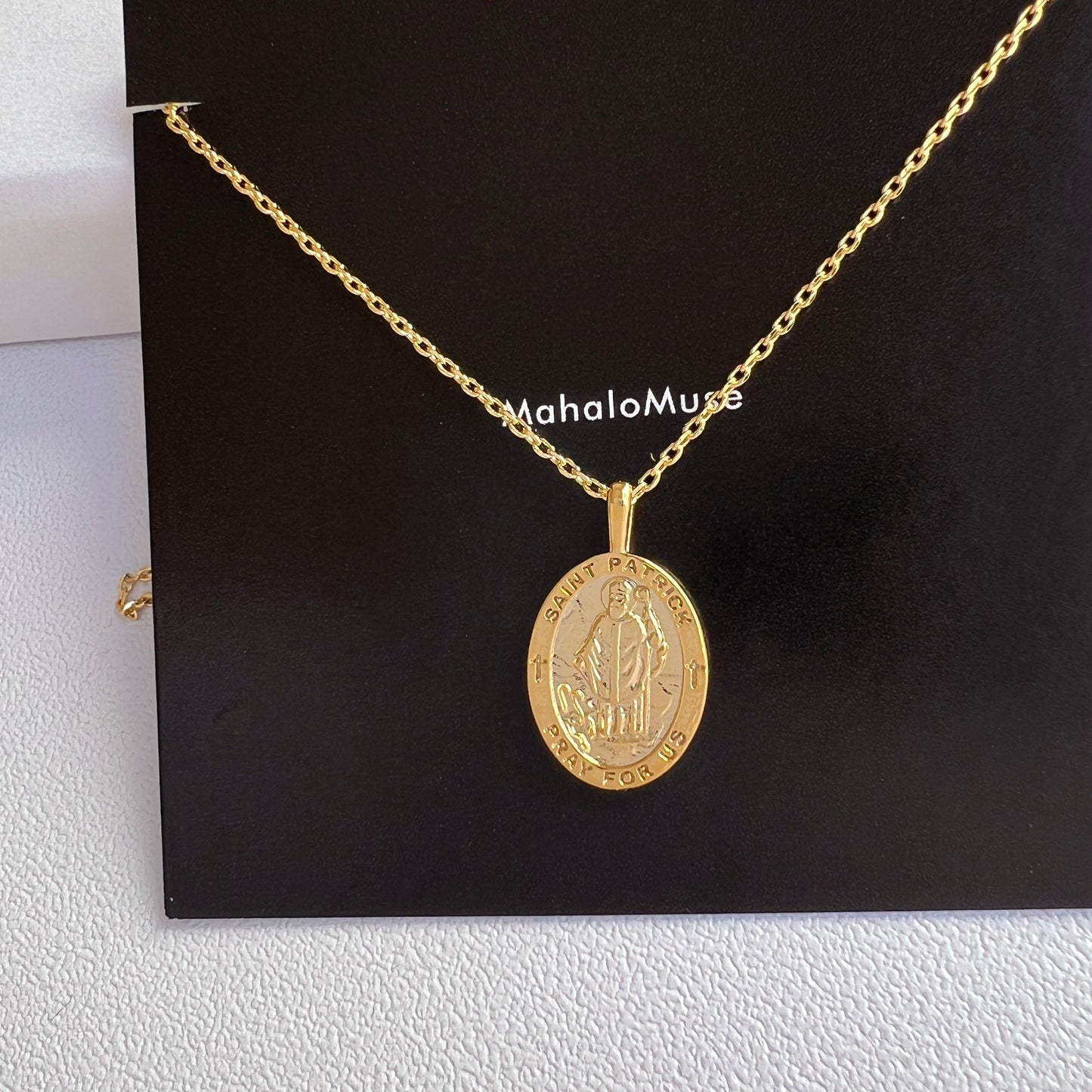 Medallion Pray For Us St Patrick Necklace