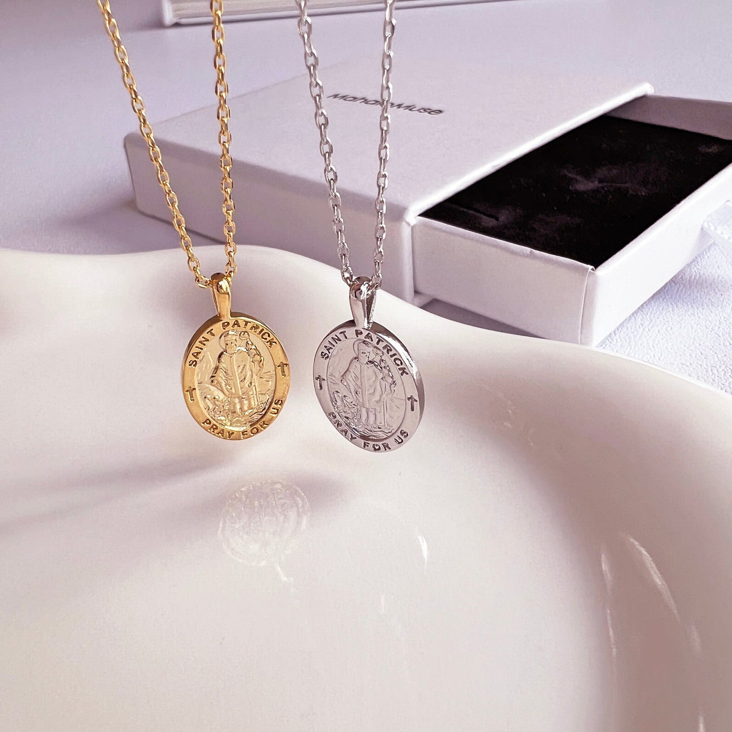 Medallion Pray For Us St Patrick Necklace