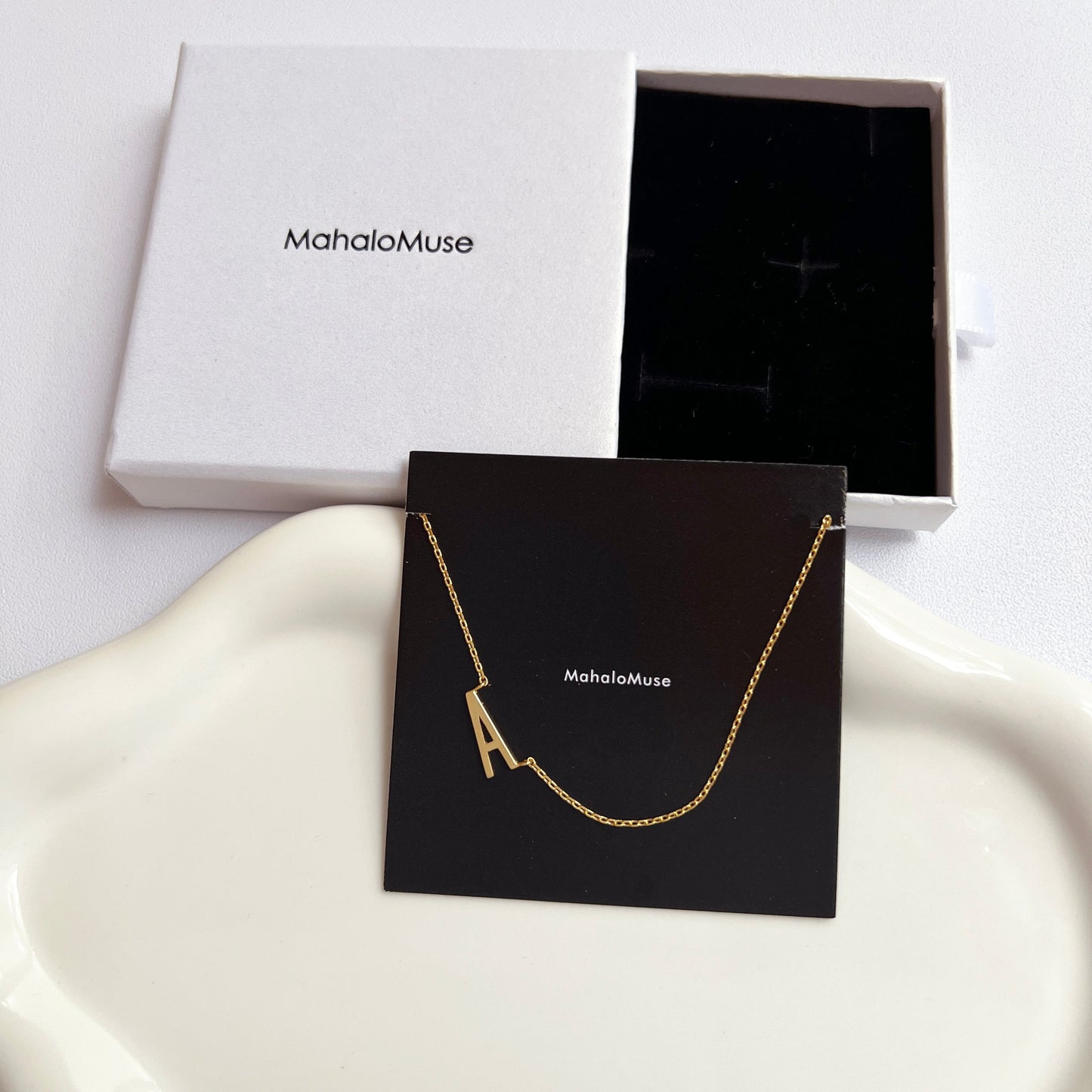 Initial Sideways Alphabet Letter Pendant Necklace