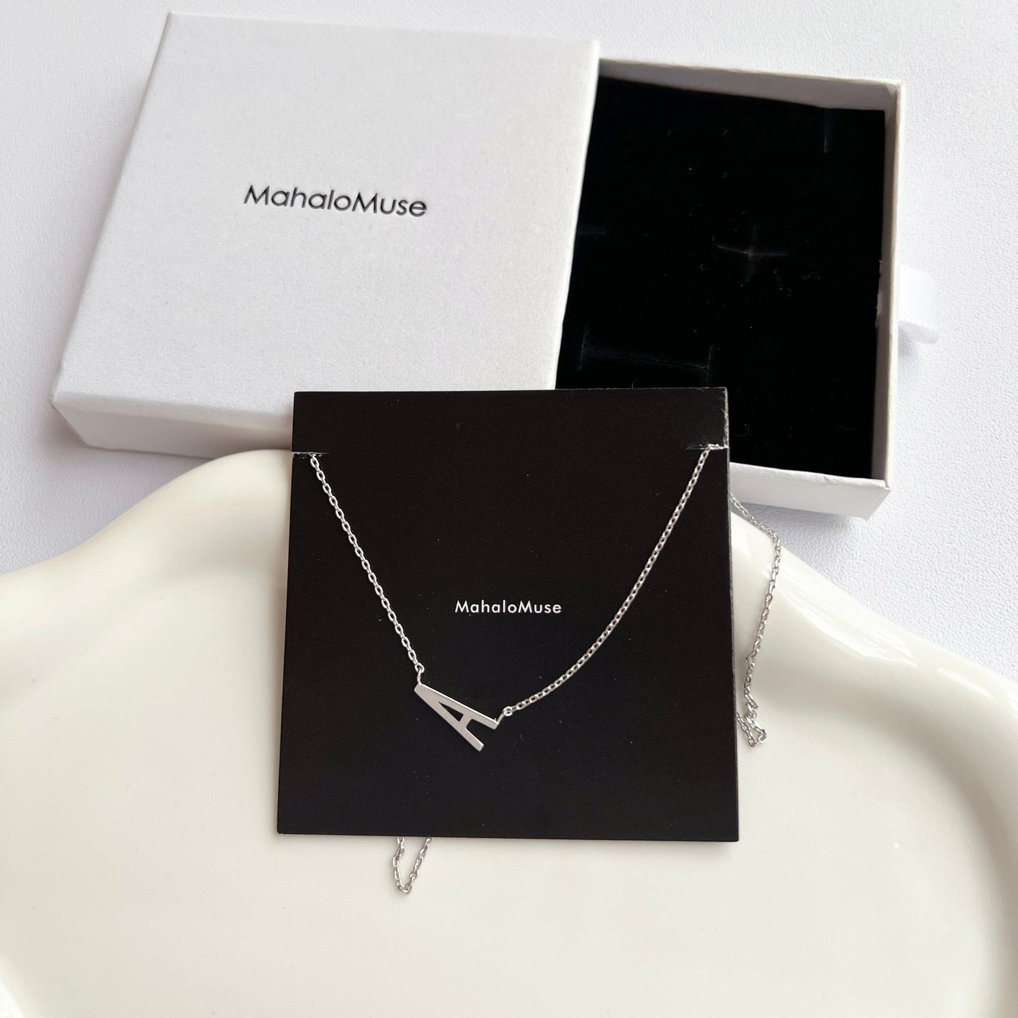 Initial Sideways Alphabet Letter Pendant Necklace