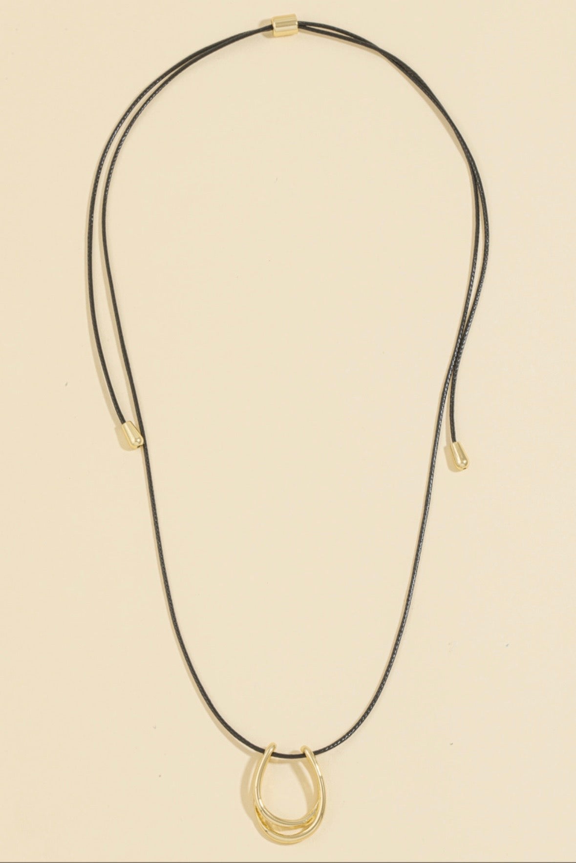 Horseshoe medium Pendant Cord Necklace