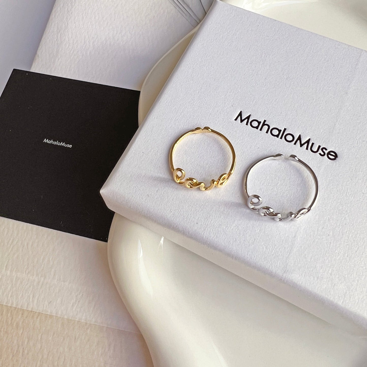 Love Letter Word Wire Adjustable Ring