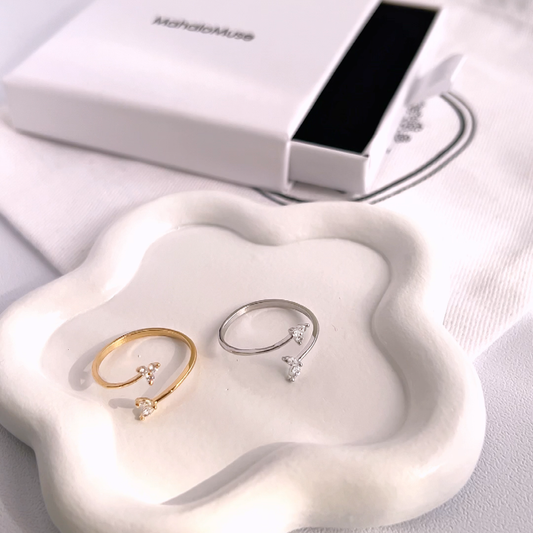 Twisted Arrow Cubic Zirconia Open Ring