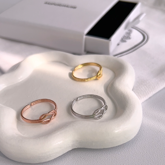 Knot Double Ring Adjustable Open Ring