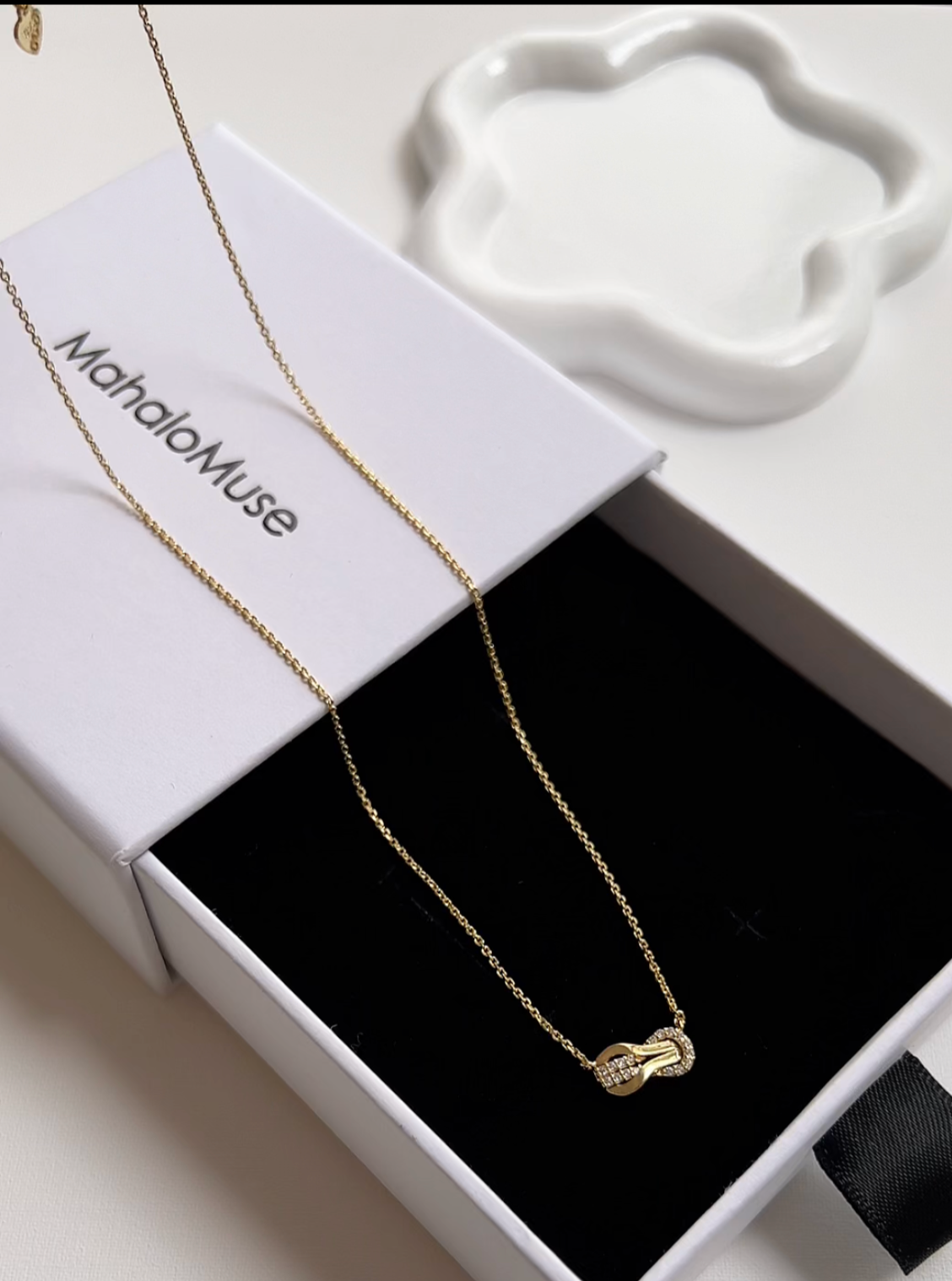 Infinity Double Horseshoe Pendant Necklace