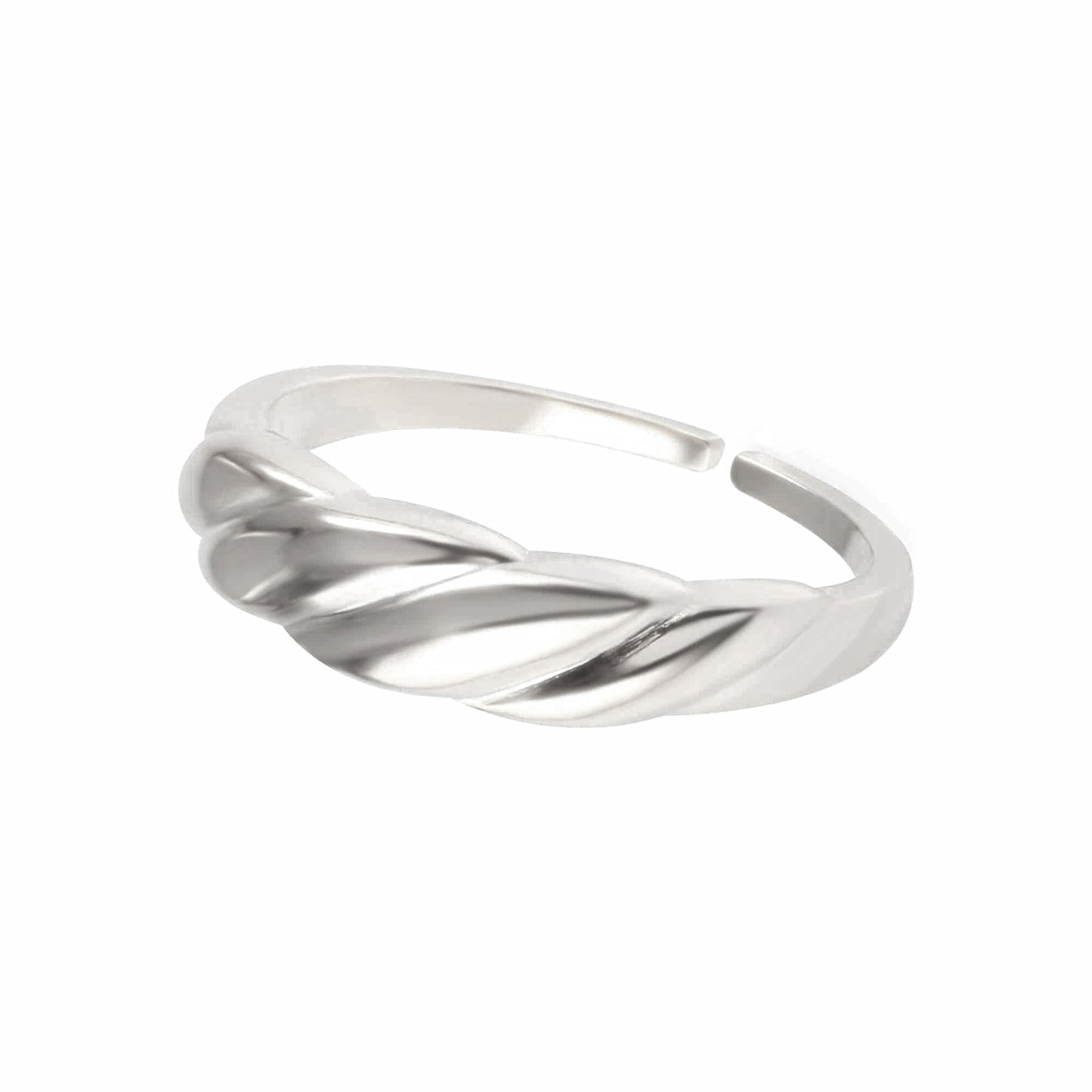 Croissant Bold Twist Adjustable Open Ring