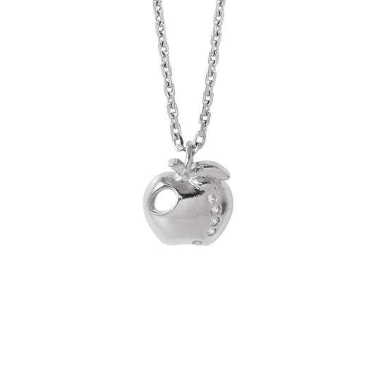 Tiny Apple Bite CZ Necklace