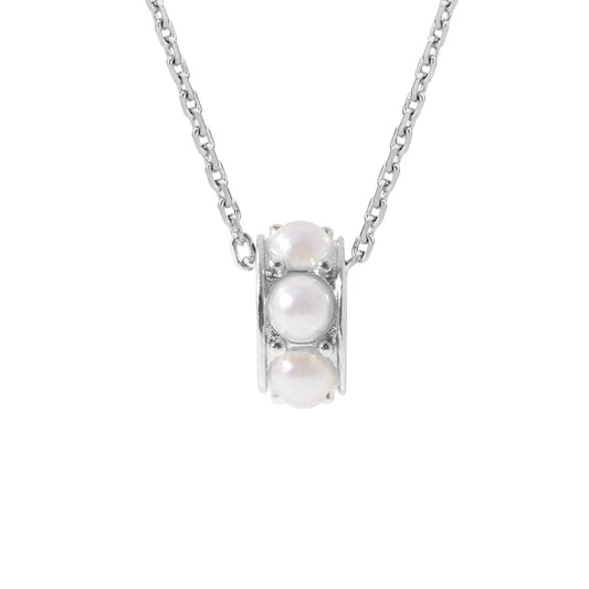 Pearl Cylinder Pendant Necklace