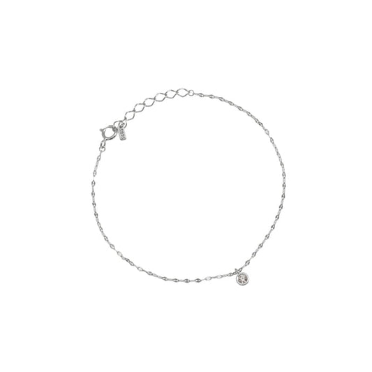 Bezel CZ Charm Unique Chain Bracelet