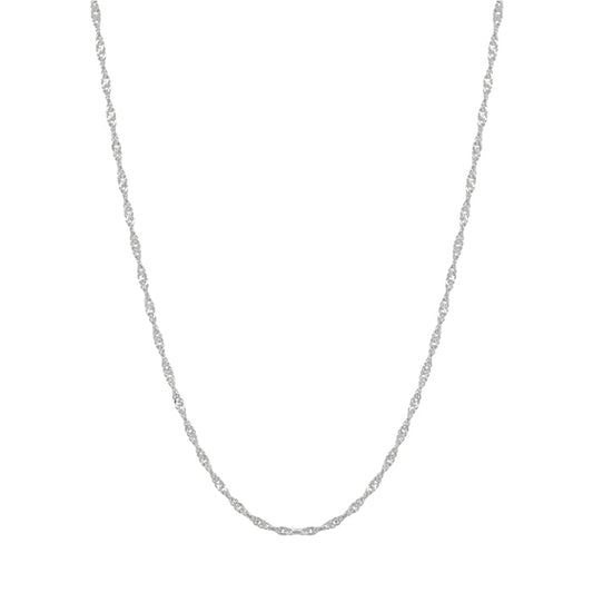 Twisted Chain Thin Rope Solid Silver Necklace