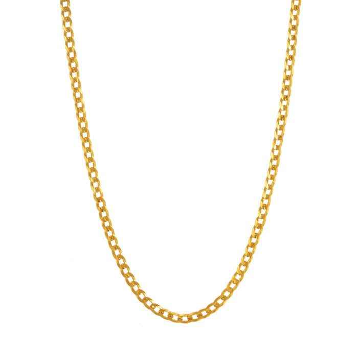 Flat Curb Chain Solid Silver Necklace