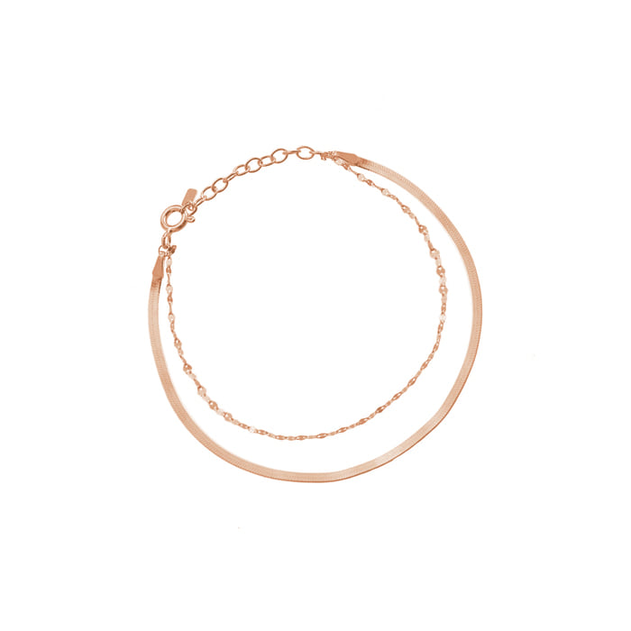 Layered Set Snake Chain Bracelet