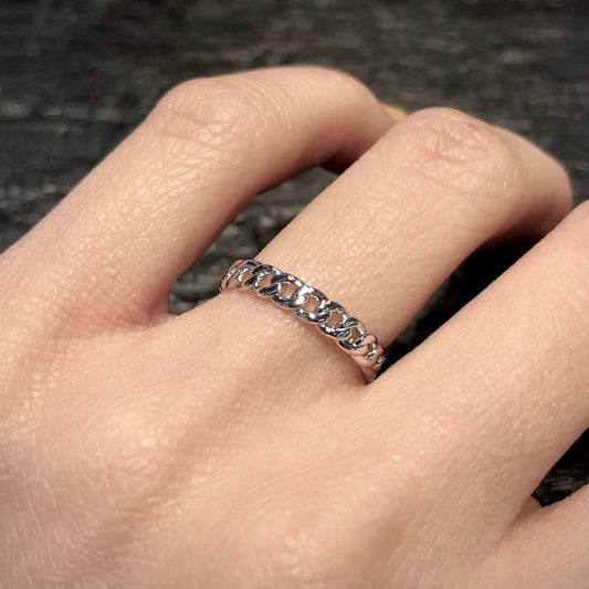 Chain Ring Band Solid 925 Silver Ring