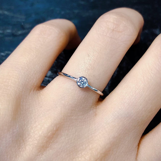 Bezel Cubic Zirconia 925 Silver Ring