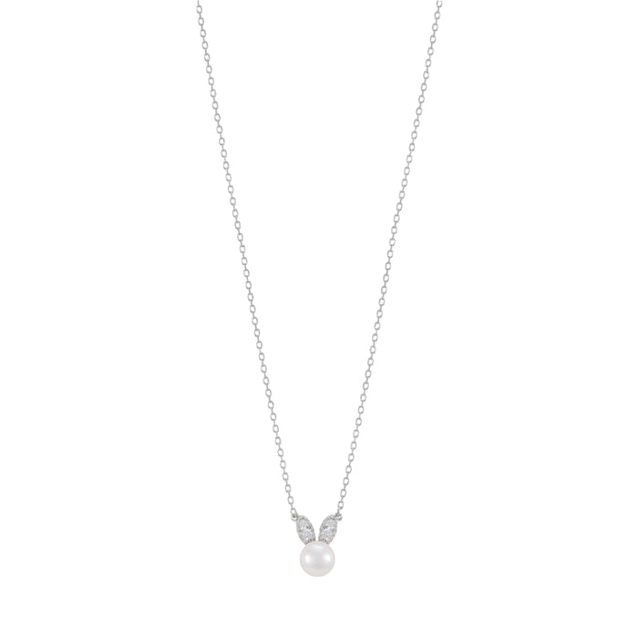 Freshwater Pearl Cubic Zirconia Ears Necklace