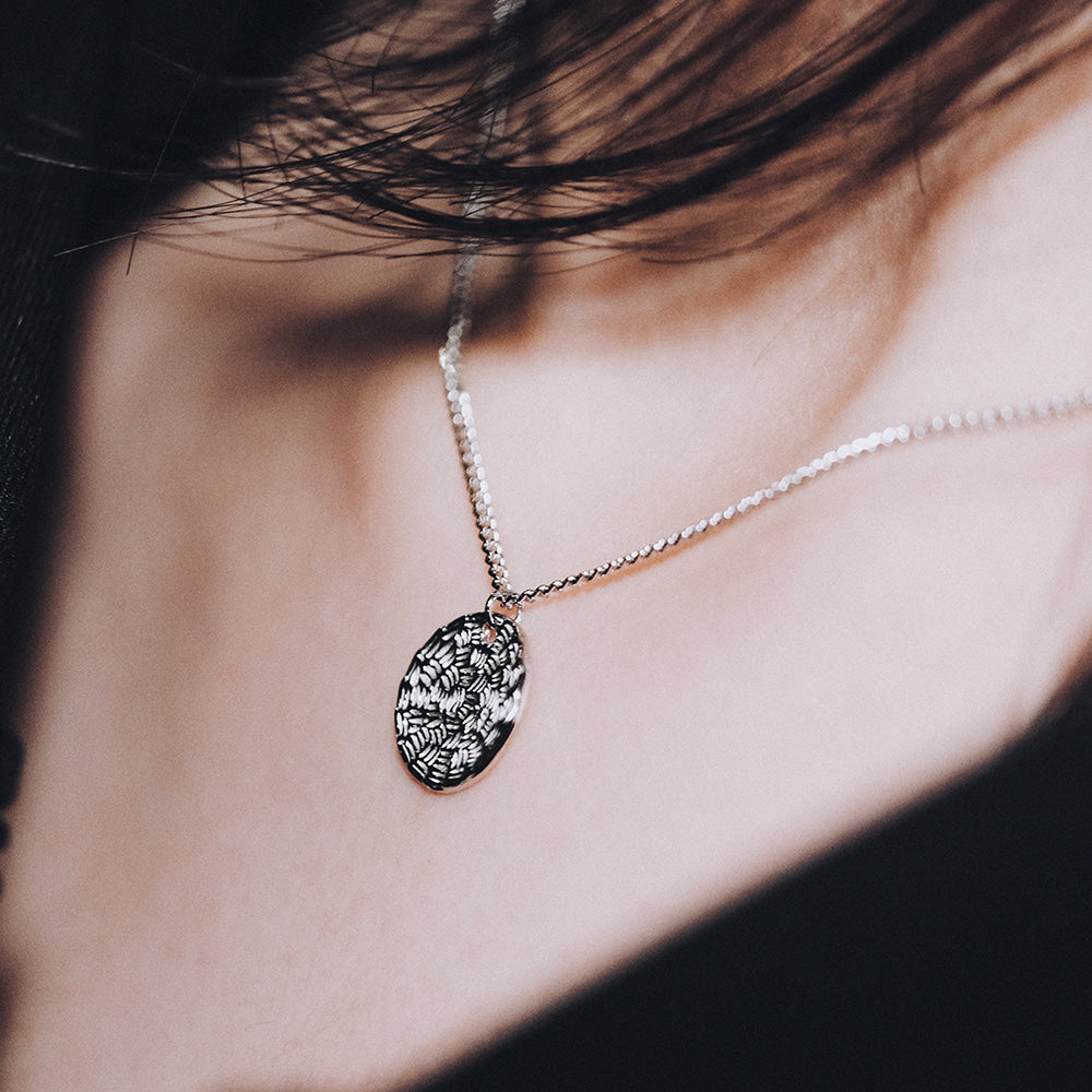 Medallion Coin Disc Charm Vine Chain Necklace