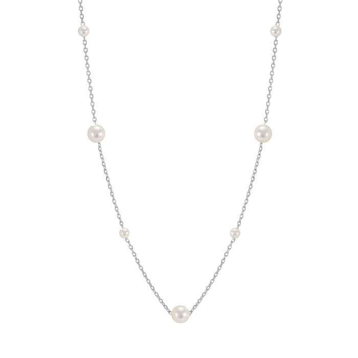 Freshwater Pearl Station Chain Necklace Medium